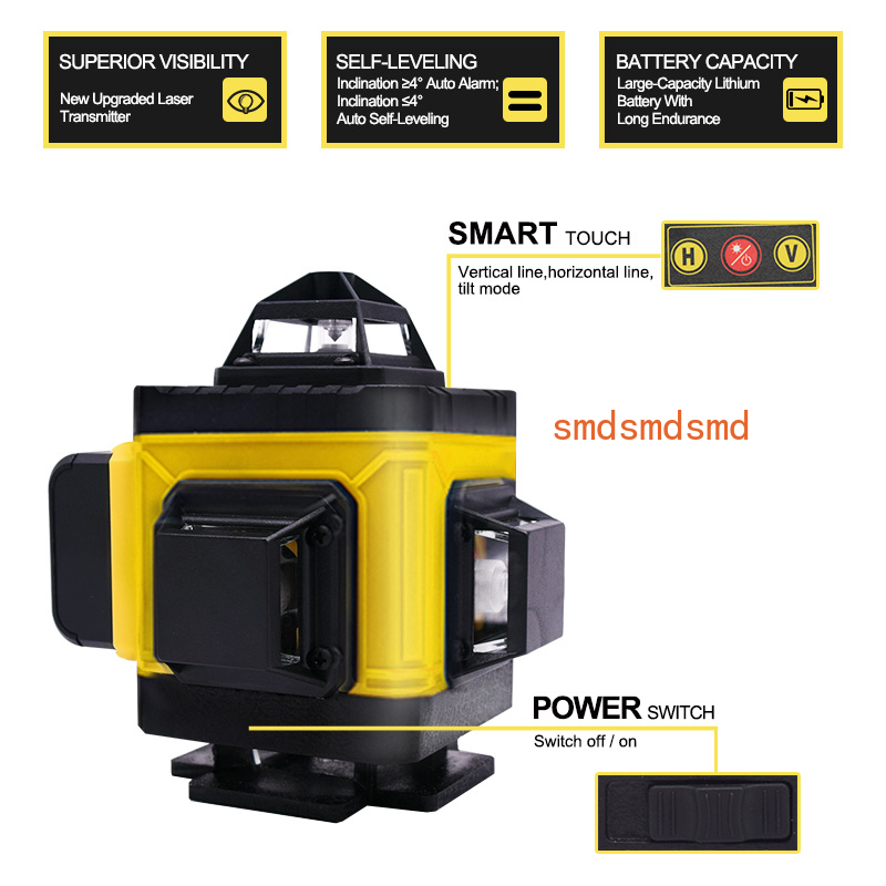 Laser Level 16 Lines 4D Green - 16 Lines 4D Laser Level Horizontal