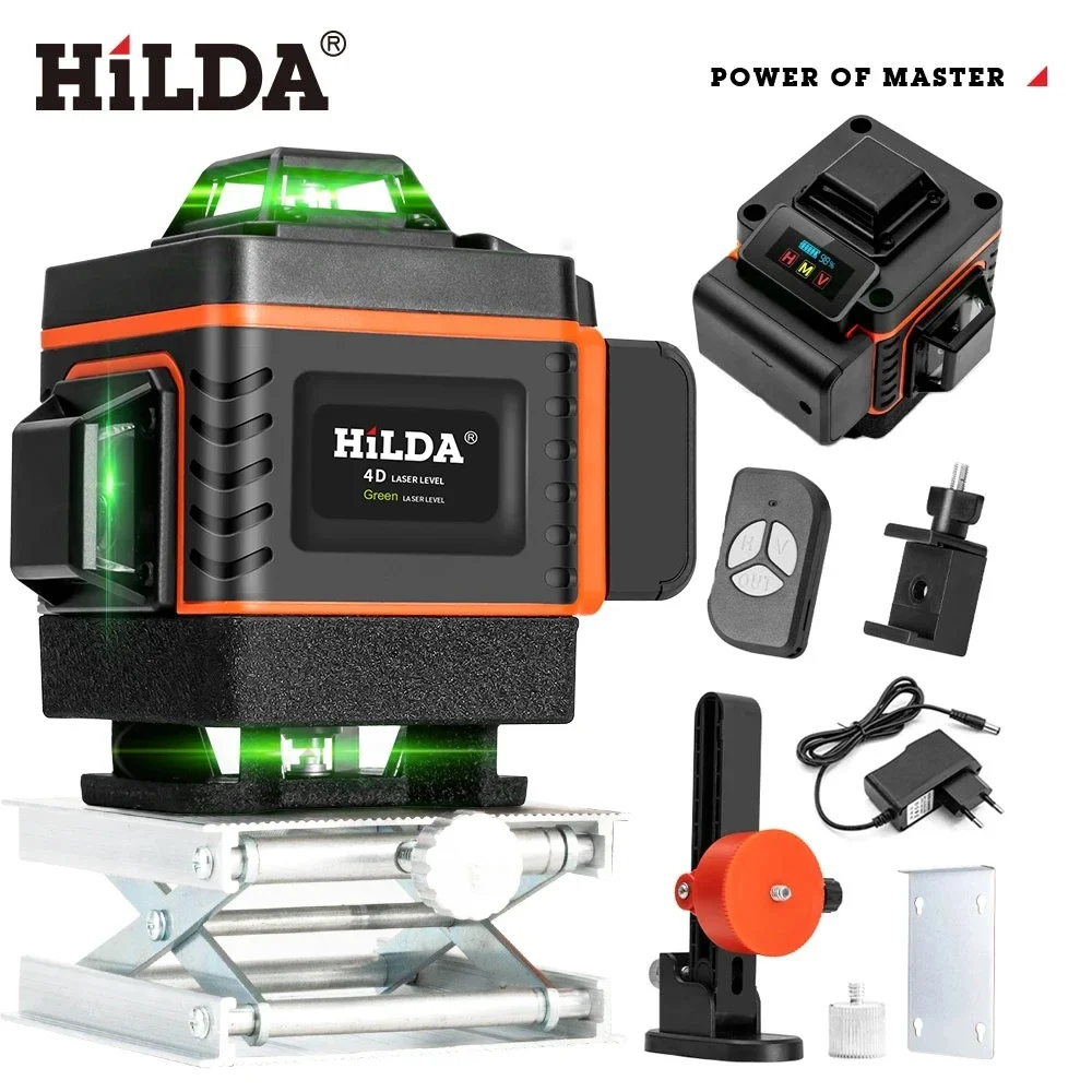 Laser Level 16 Lines 4D Green - HILDA 16/12Lines 4D Laser Level Green