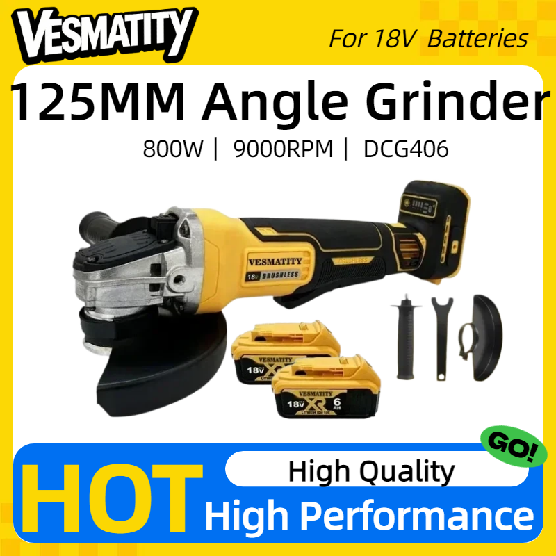 Brushless Angle Grinder Battery Powered - DCG406 125MM Brushless Cordless Angle Grinder