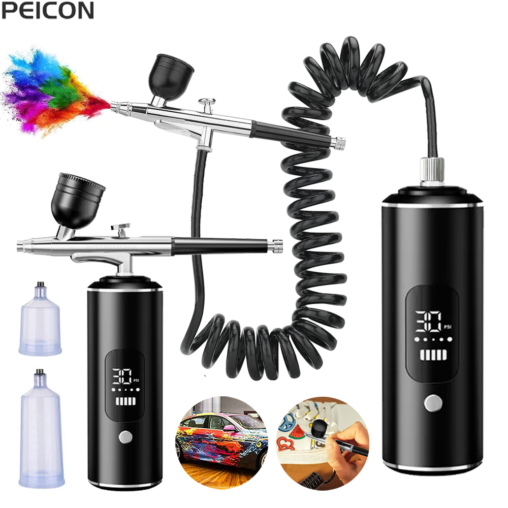 Airbrush Kit With Mini Compressor - Airbrush with Compressor Portable Airbrush Painting