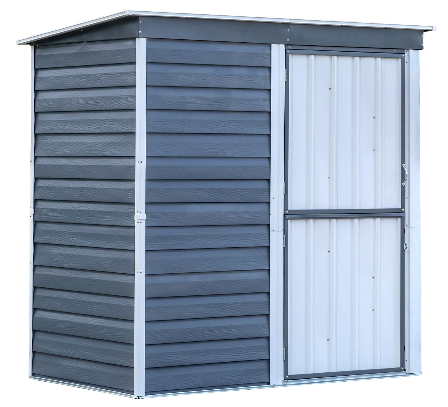 Garden Tools - Compact Galvanized Steel Storage Shed with