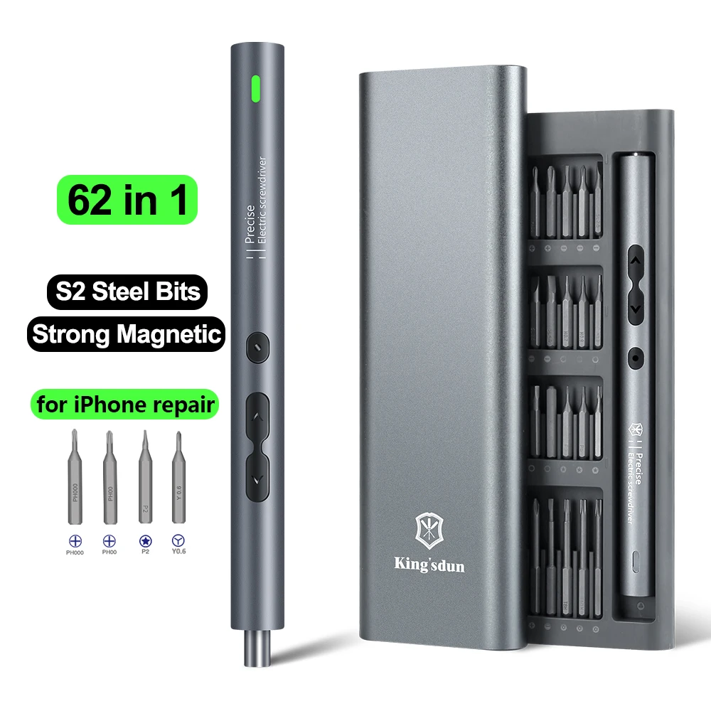 Electric Screwdriver Rechargeable Usb - 62/6 in 1 Precision Electric Screwdriver