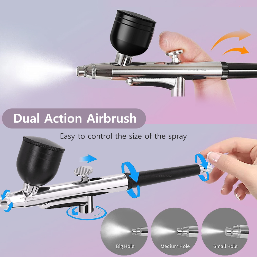 Airbrush Kit With Mini Compressor - Pro Grade Airbrush Gun Head with