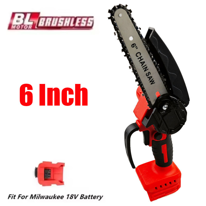 Mini Electric Chainsaw 6 Inch - Fit for Milwaukee 18V Battery Electric
