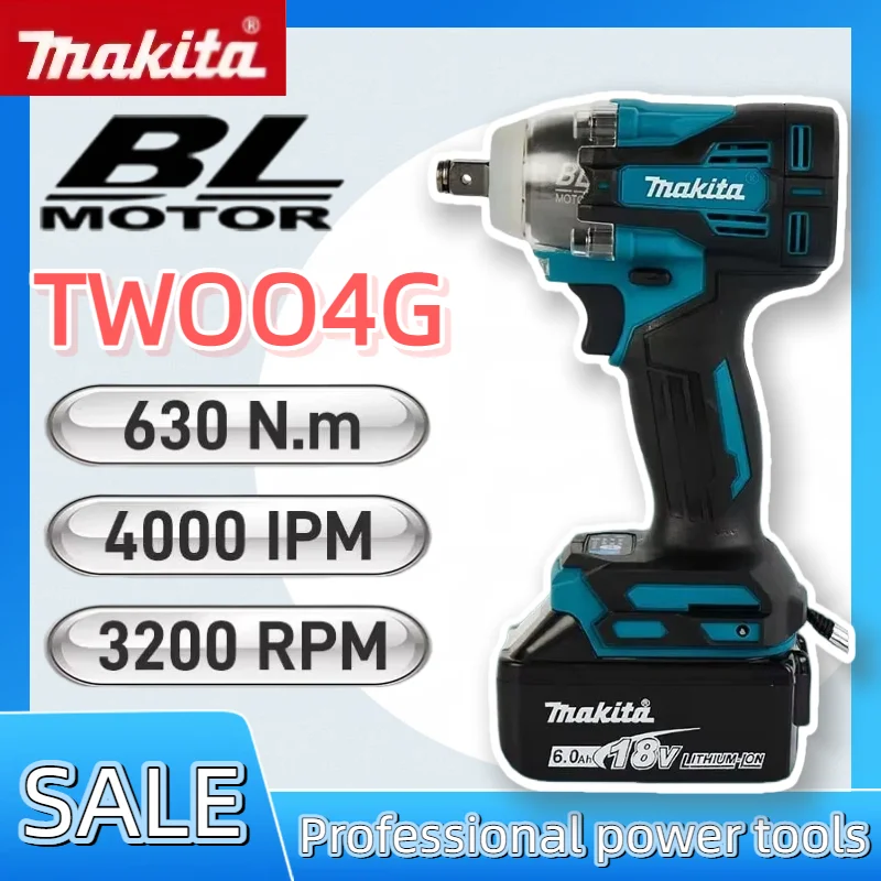 Brushless Cordless Electric Drill 18V - Makita TW004G Brushless Screwdriver Machine 630N.m