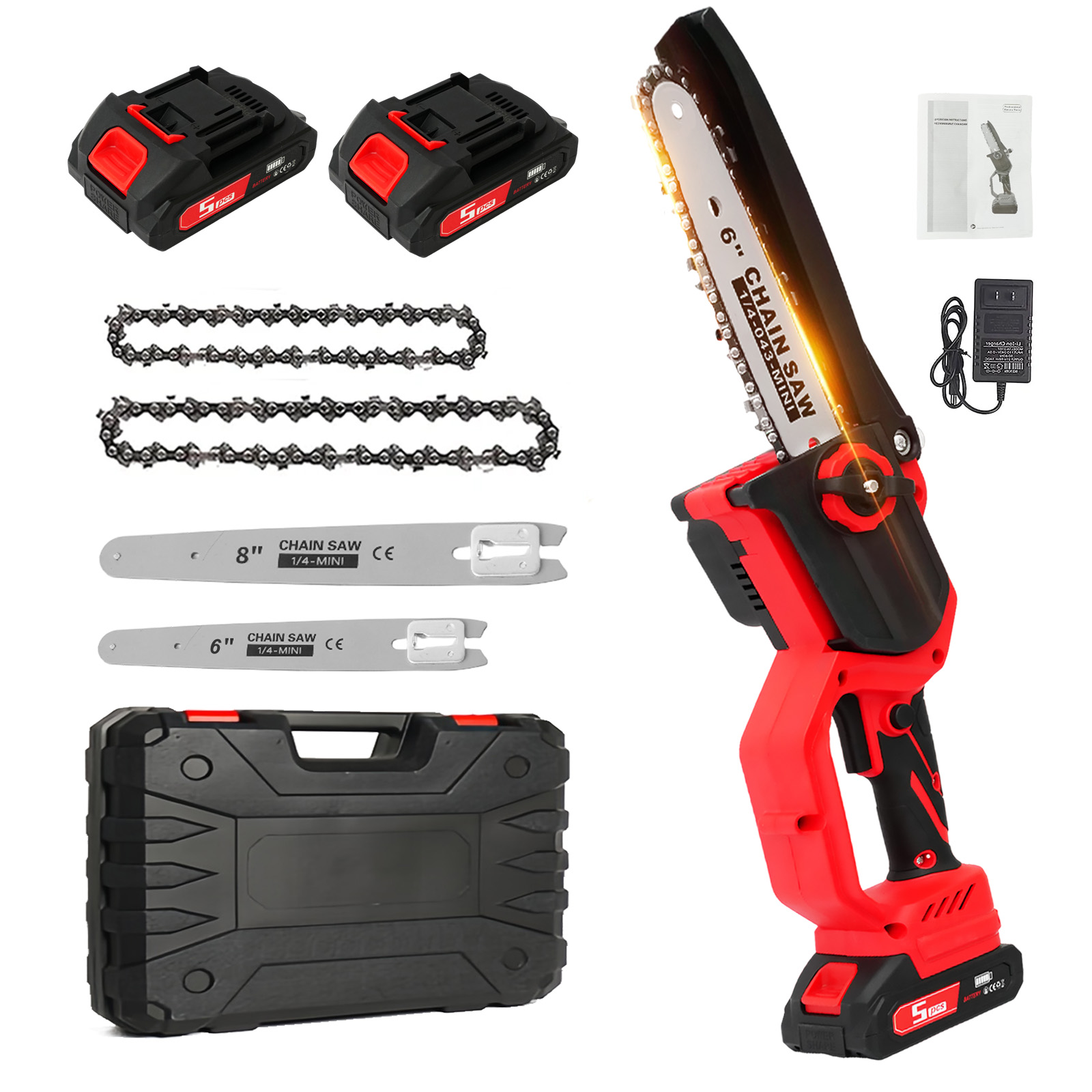 Mini Electric Chainsaw 6 Inch - Electric Chainsaw 1380W High-Speed Brushless 30ft/s
