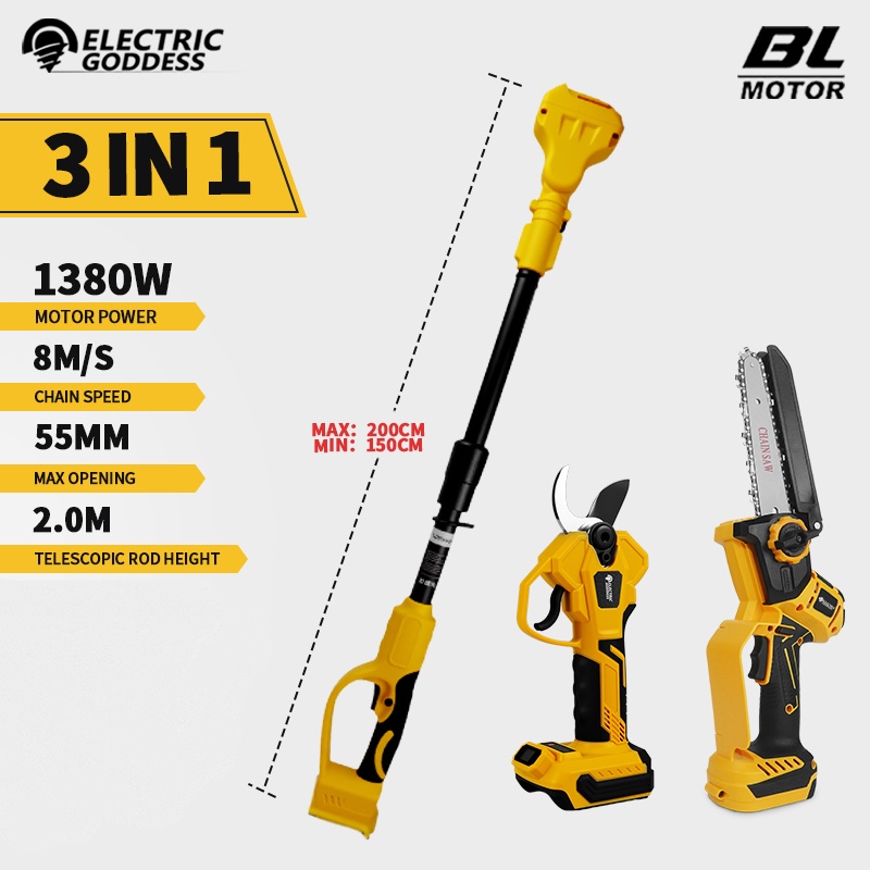 Mini Electric Chainsaw 6 Inch - Brushless 6 Inch Electric Chainsaw Telescoping