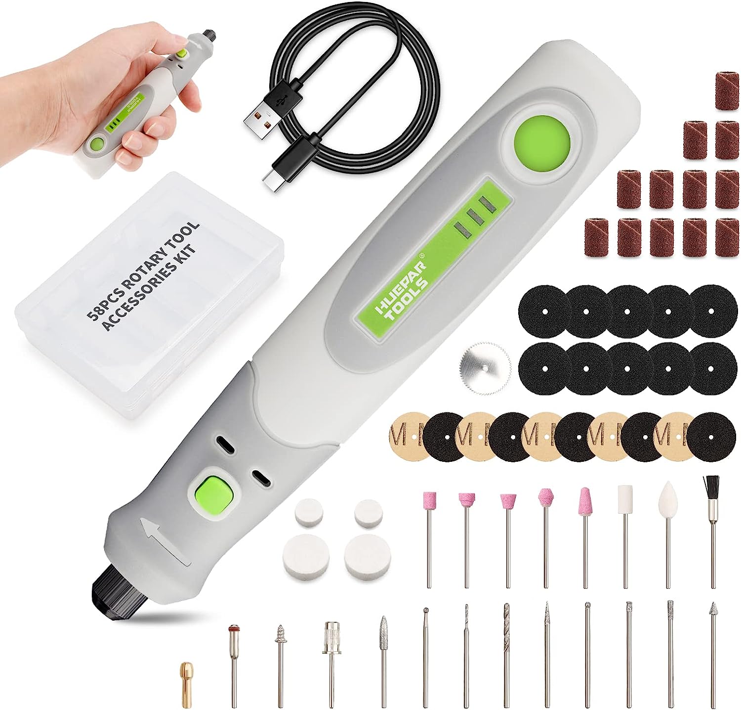 Cordless Rotary Tool Kit Accessories - Electric Drill Die Grinder Engraver Polisher