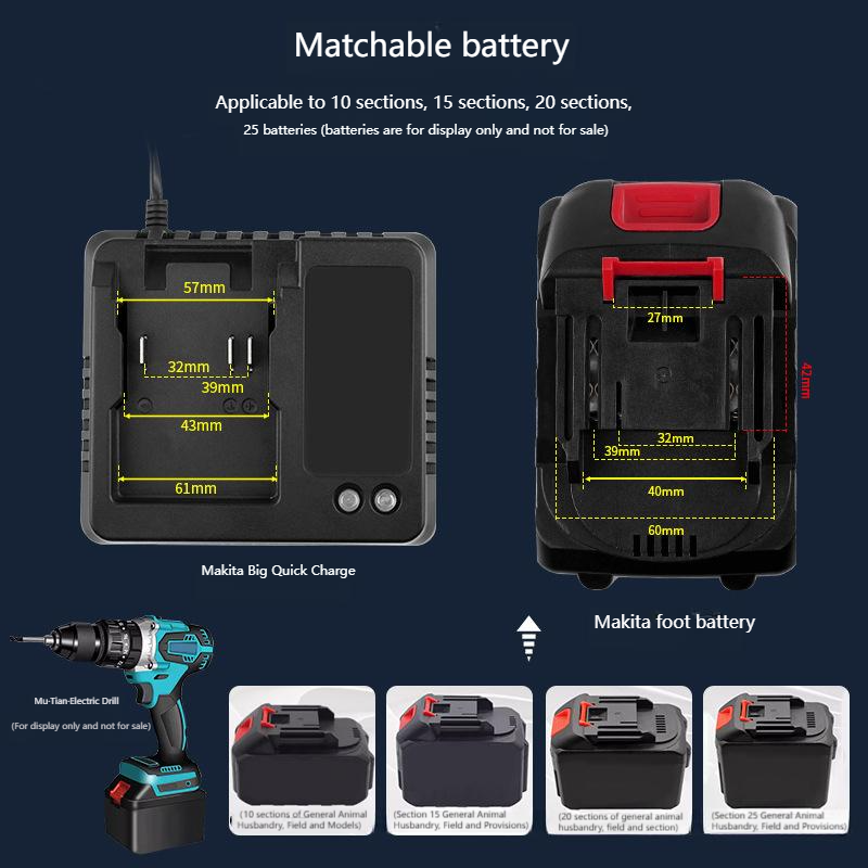 EU US 18V 21V Charger For Maki - огляд і ціна Brushless Cordless Electric Drill 18V