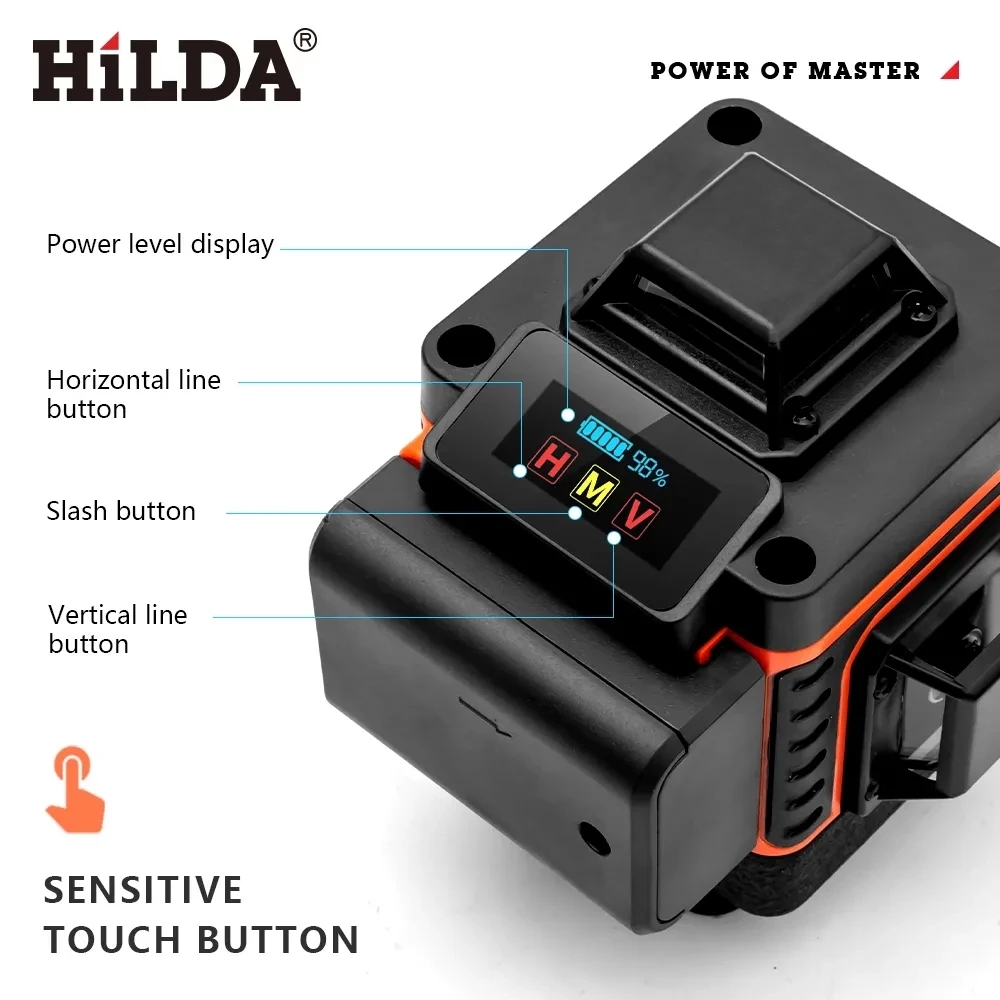 HILDA 16/12Lines 4D Laser Leve - огляд і ціна Laser Level 16 Lines 4D Green