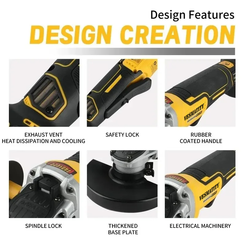 DCG406 125MM Brushless Cordles - огляд і ціна Brushless Angle Grinder Battery Powered