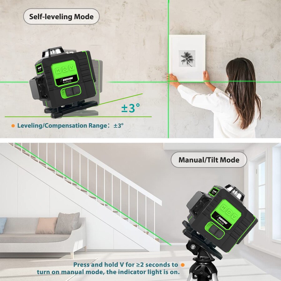 FEIDSIDE 16/12 Lines 4D/3D Las - огляд і ціна Laser Level 16 Lines 4D Green