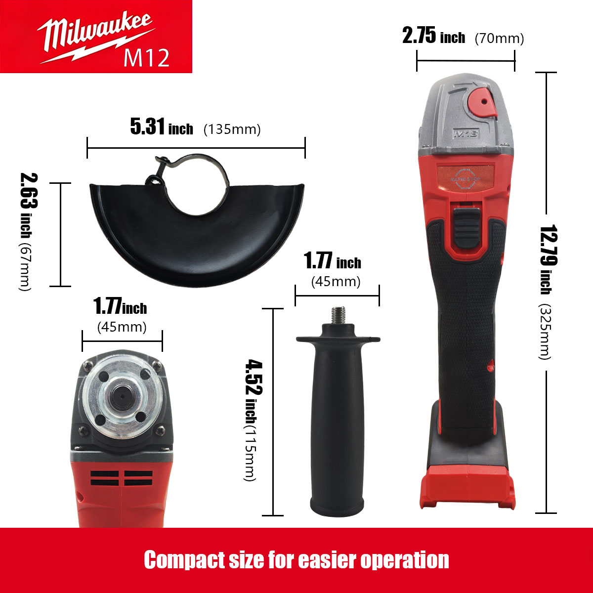 MilwaukeeM12 M18 Brushless Ang - огляд і ціна Brushless Angle Grinder Battery Powered