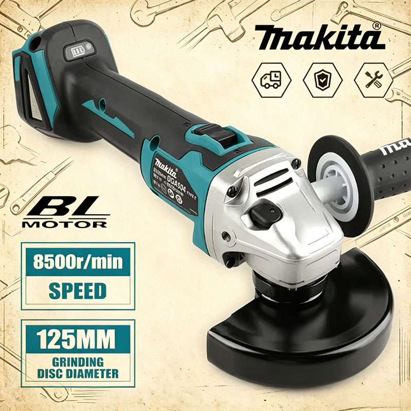 Makita DGA504 18V 6.0Ah 125mm  - огляд і ціна Brushless Angle Grinder Battery Powered