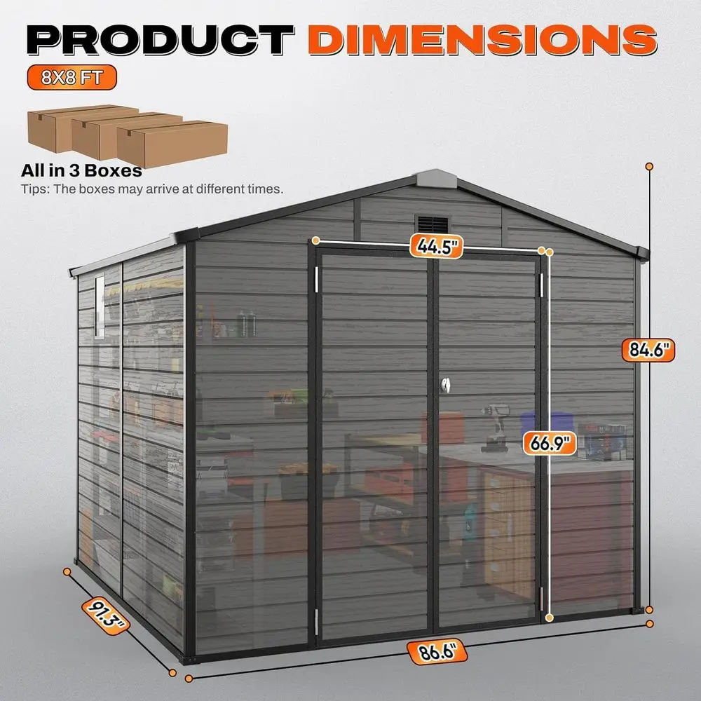 8x8 Outdoor Storage Shed with  - огляд і ціна Garden Tools