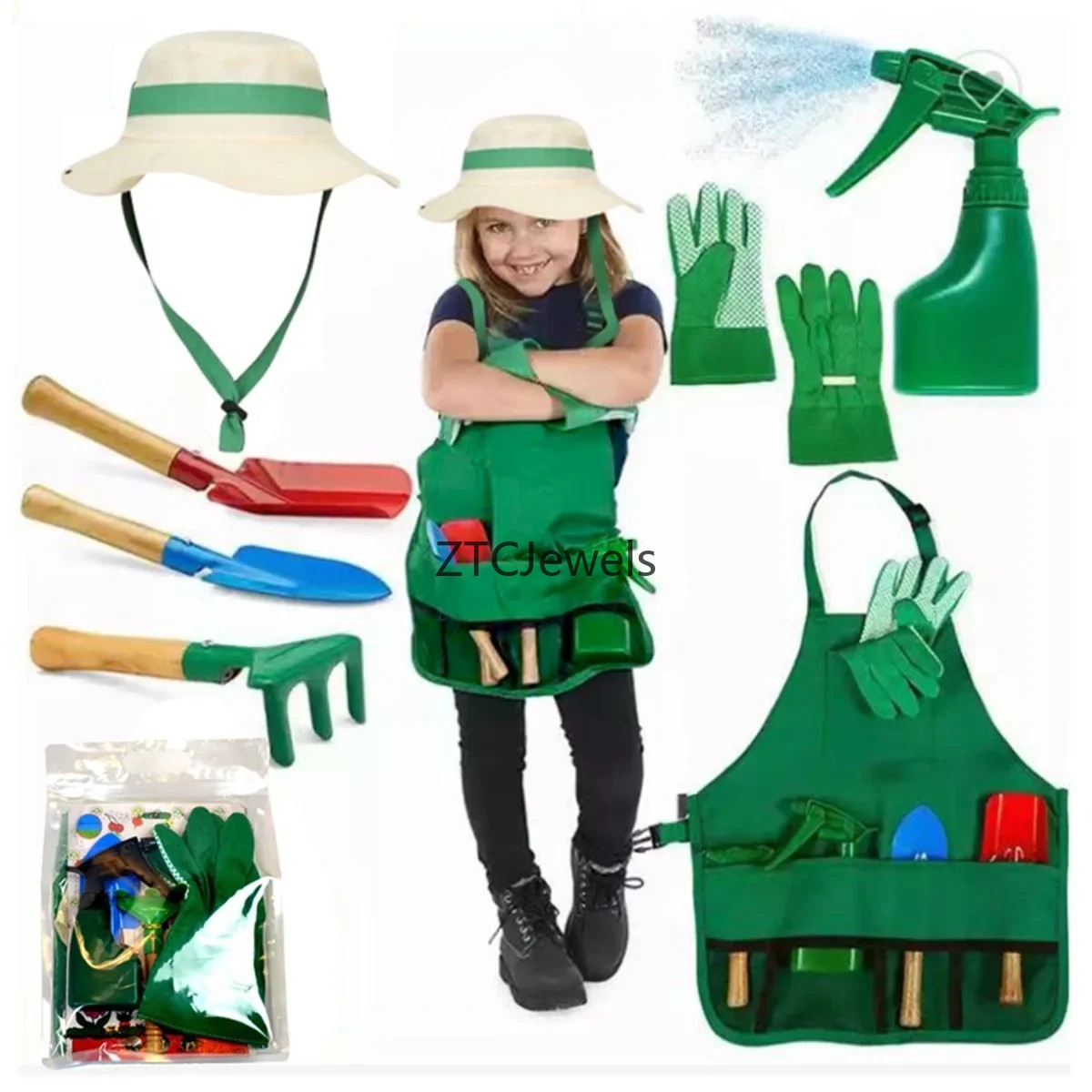 Kids Garden Apron Tool Set wit - огляд і ціна Garden Tools