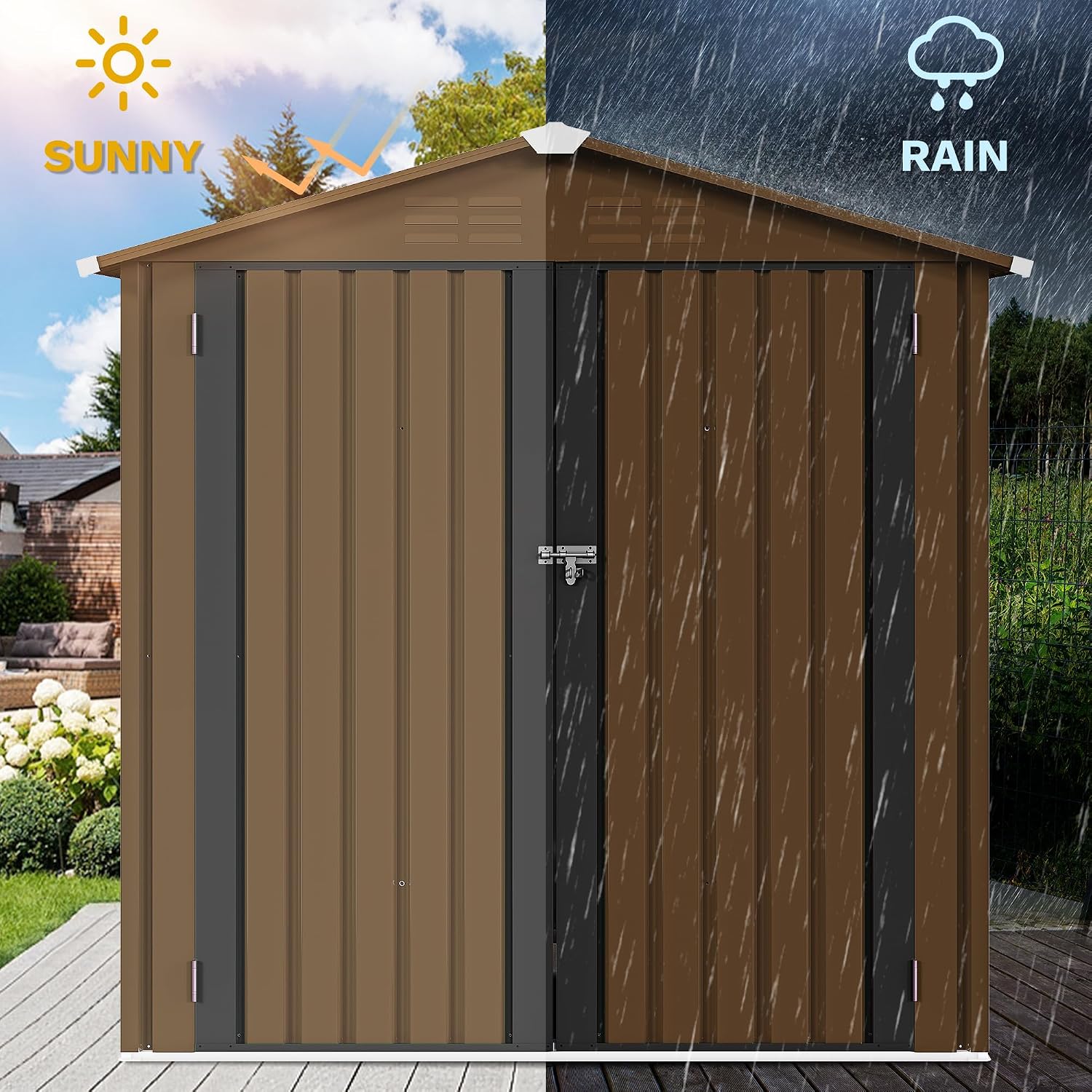 6x4ft Metal Outdoor Storage Sh - огляд і ціна Garden Tools