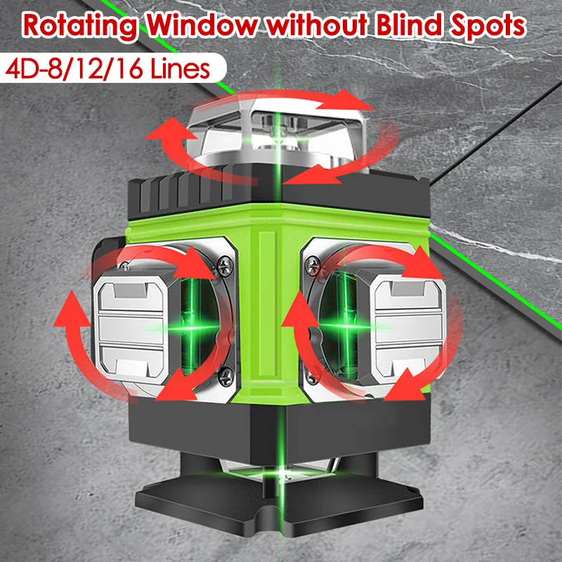 8/12/16 Lines Laser Level 4D G - огляд і ціна Laser Level 16 Lines 4D Green