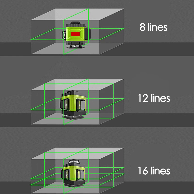 8/12/16 Lines Laser Level 4D G - огляд і ціна Laser Level 16 Lines 4D Green
