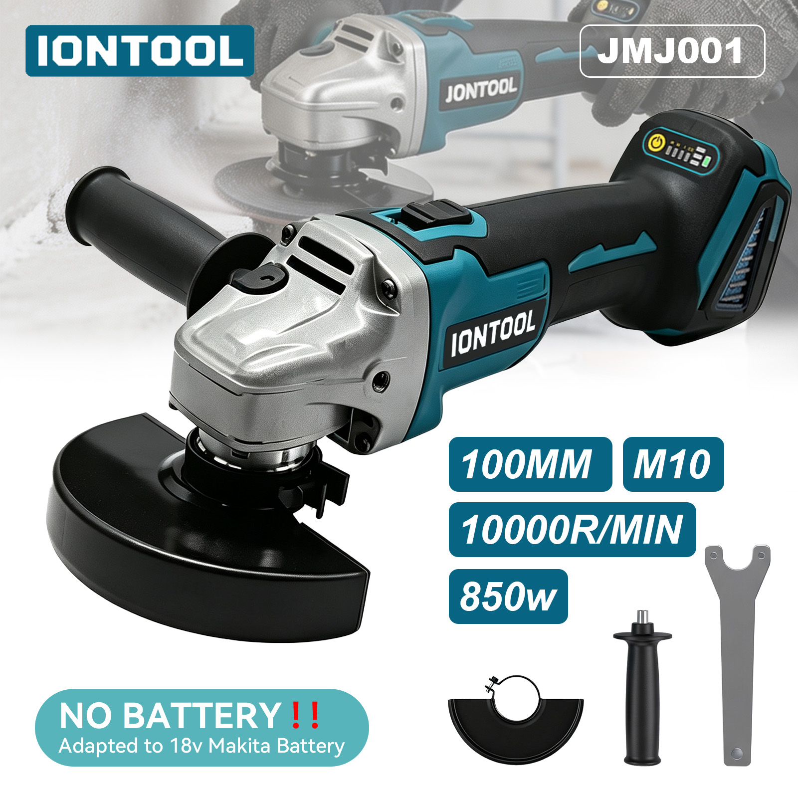 IONTOOL 850W 100mm Cordless An - огляд і ціна Brushless Angle Grinder Battery Powered