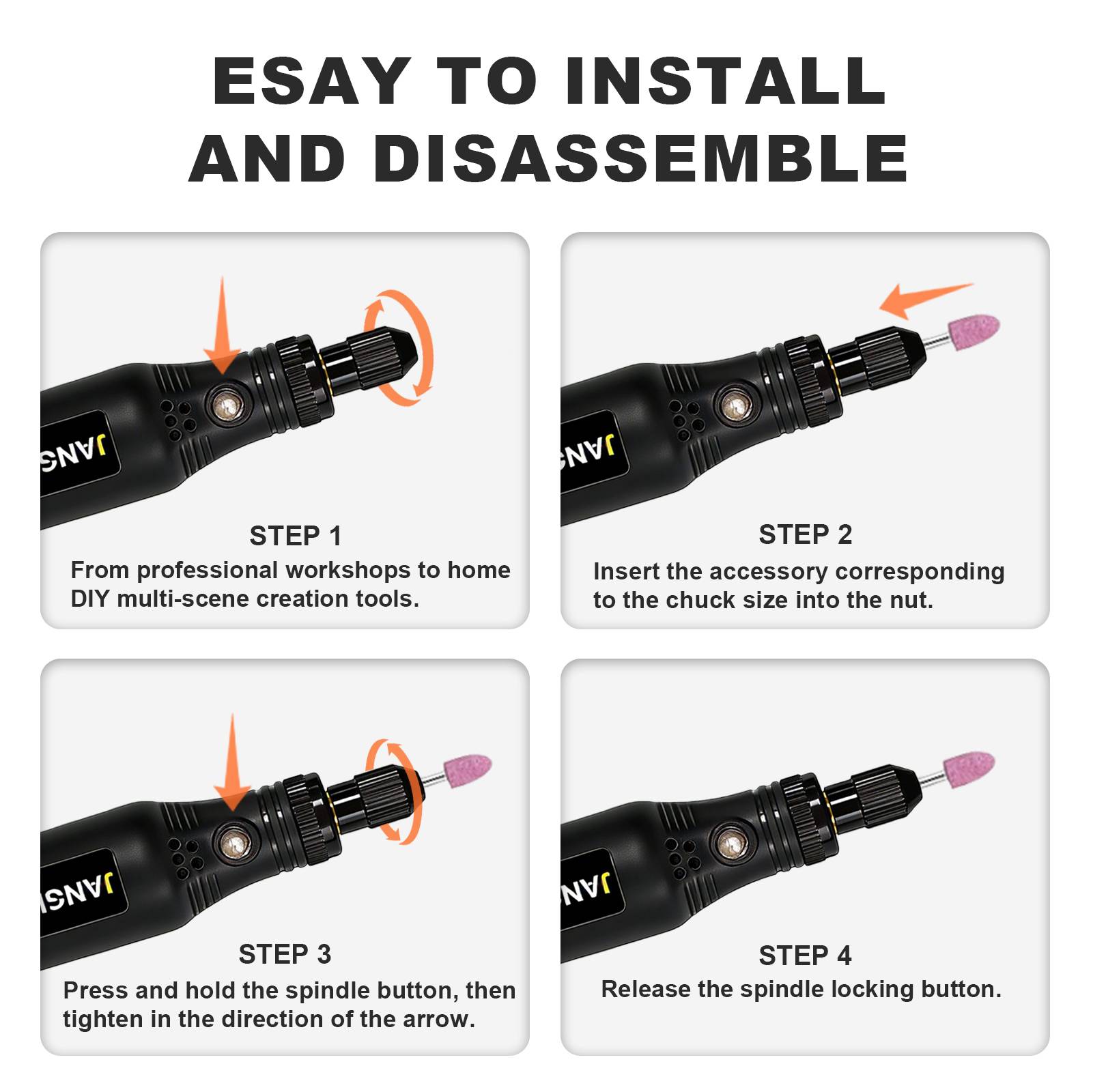 JANGKLIFE USB Cordless Rotary  - огляд і ціна Cordless Rotary Tool Kit Accessories