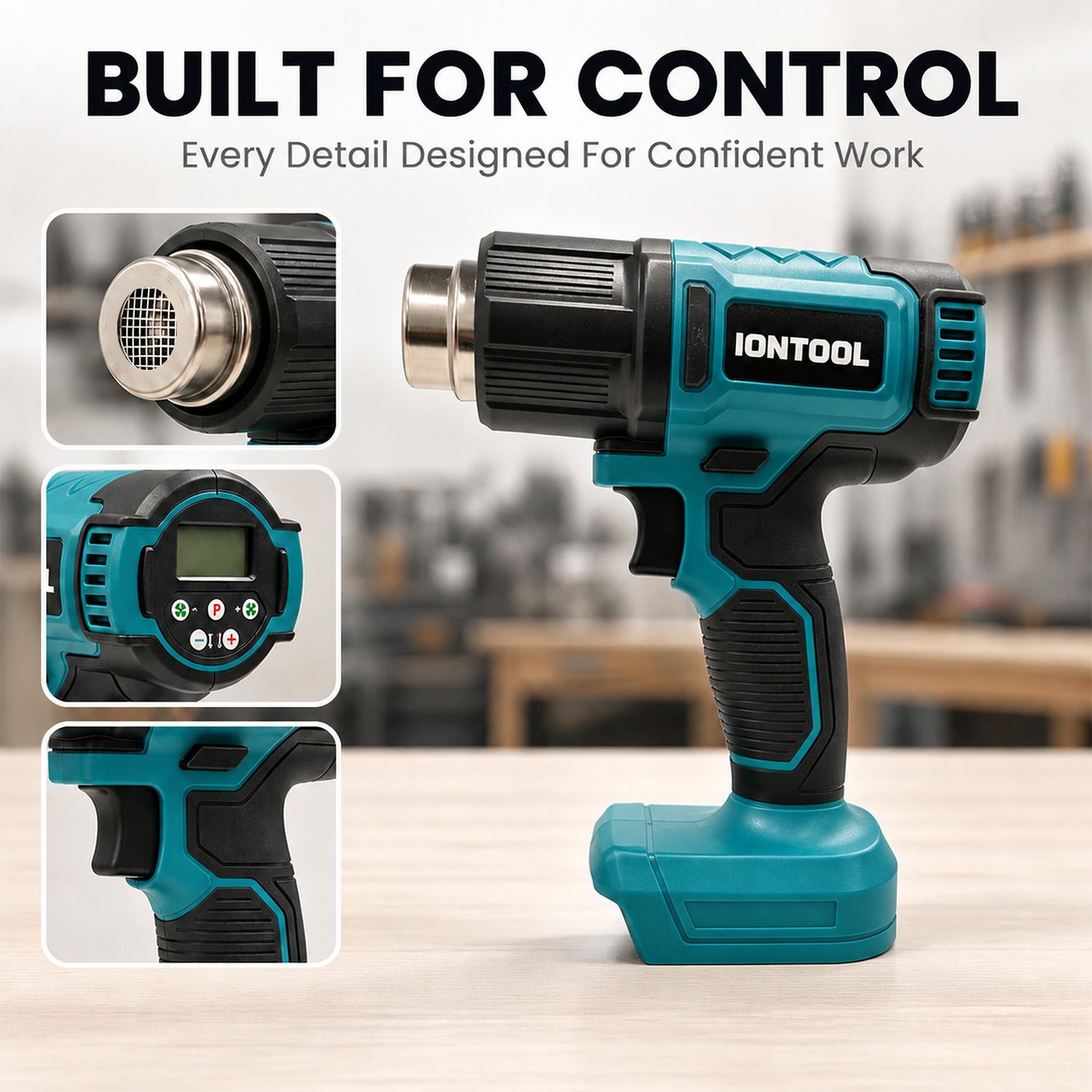 IONTOOL 250/500LPM 550℃ Cordle - огляд і ціна Cordless Heat Gun For Shrink Tubing