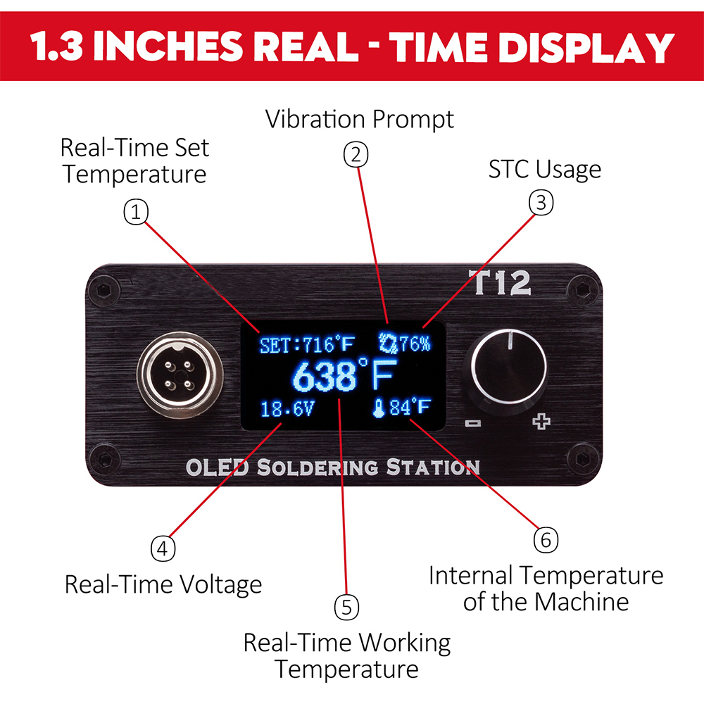 OLED T12 Soldering Iron Statio - огляд і ціна Digital Soldering Station T12