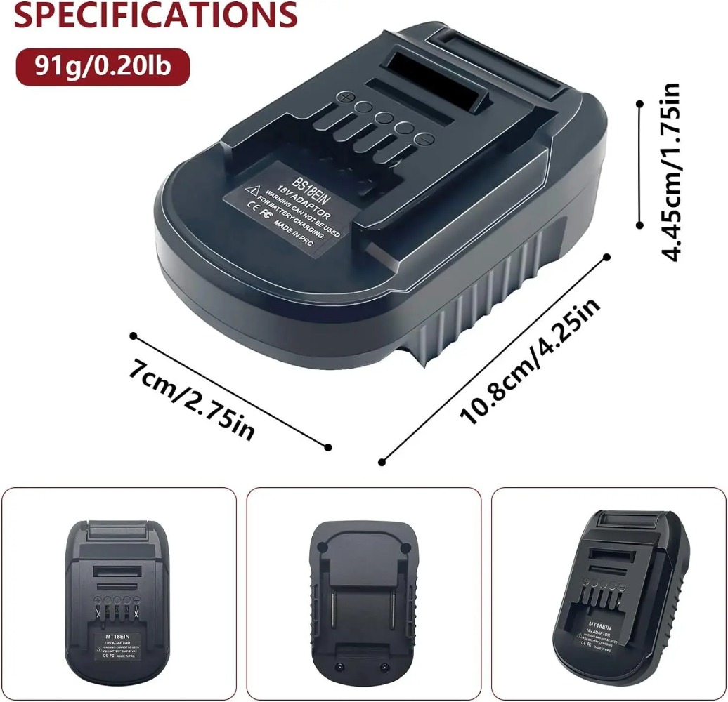 BS18EIN Battery Adapter for Bo - огляд і ціна Brushless Cordless Electric Drill 18V