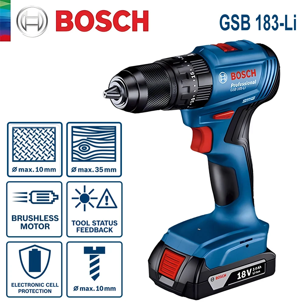 Bosch GSB 183-LI 18V Brushless - огляд і ціна Brushless Cordless Electric Drill 18V