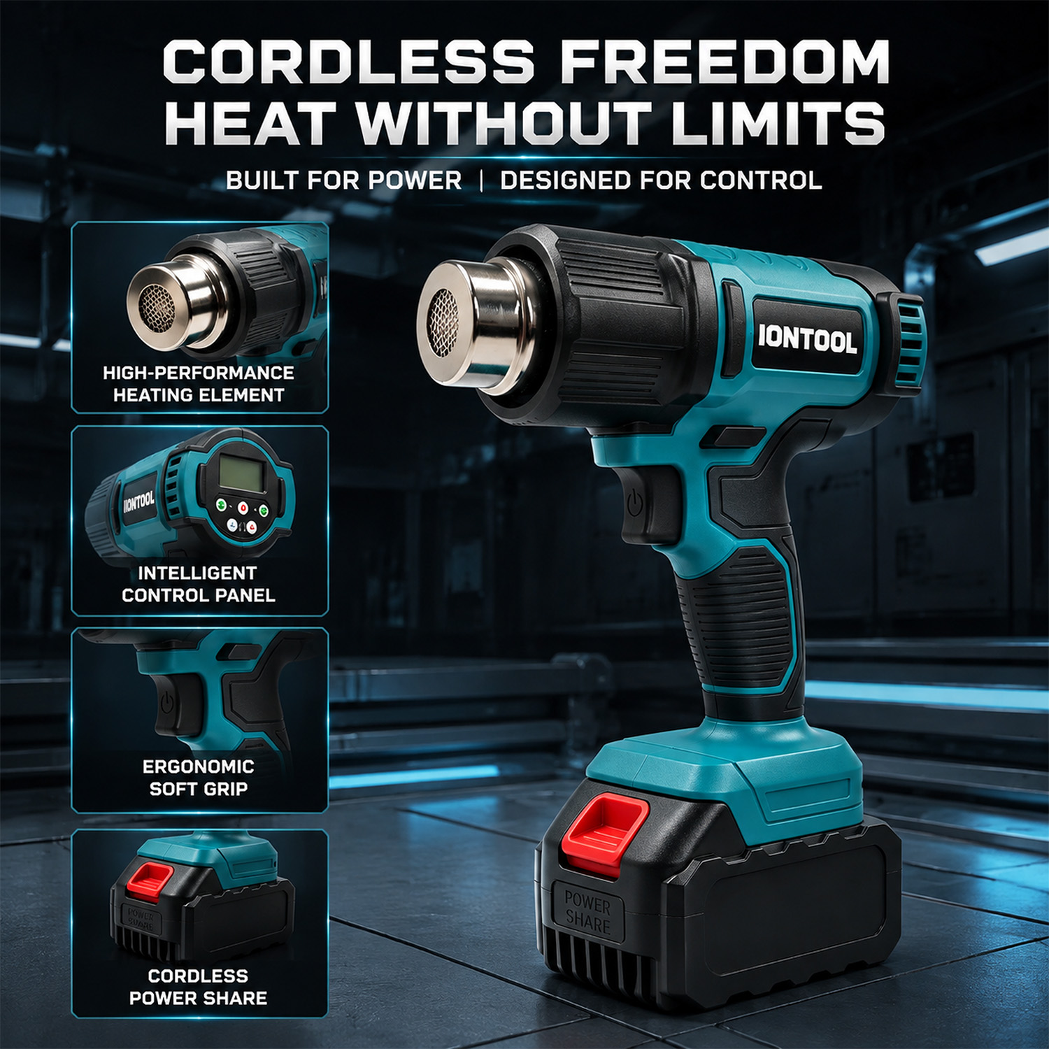 IONTOOL 550℃ Adjustable Temper - огляд і ціна Cordless Heat Gun For Shrink Tubing