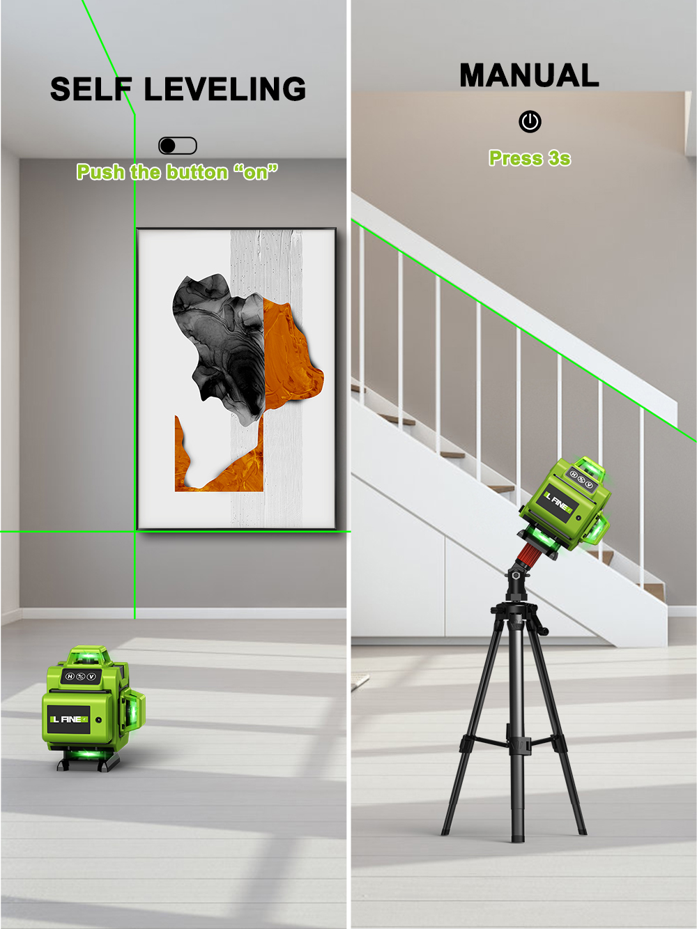 LFINE 4D  16 Lines 360 Self-le - огляд і ціна Laser Level 16 Lines 4D Green