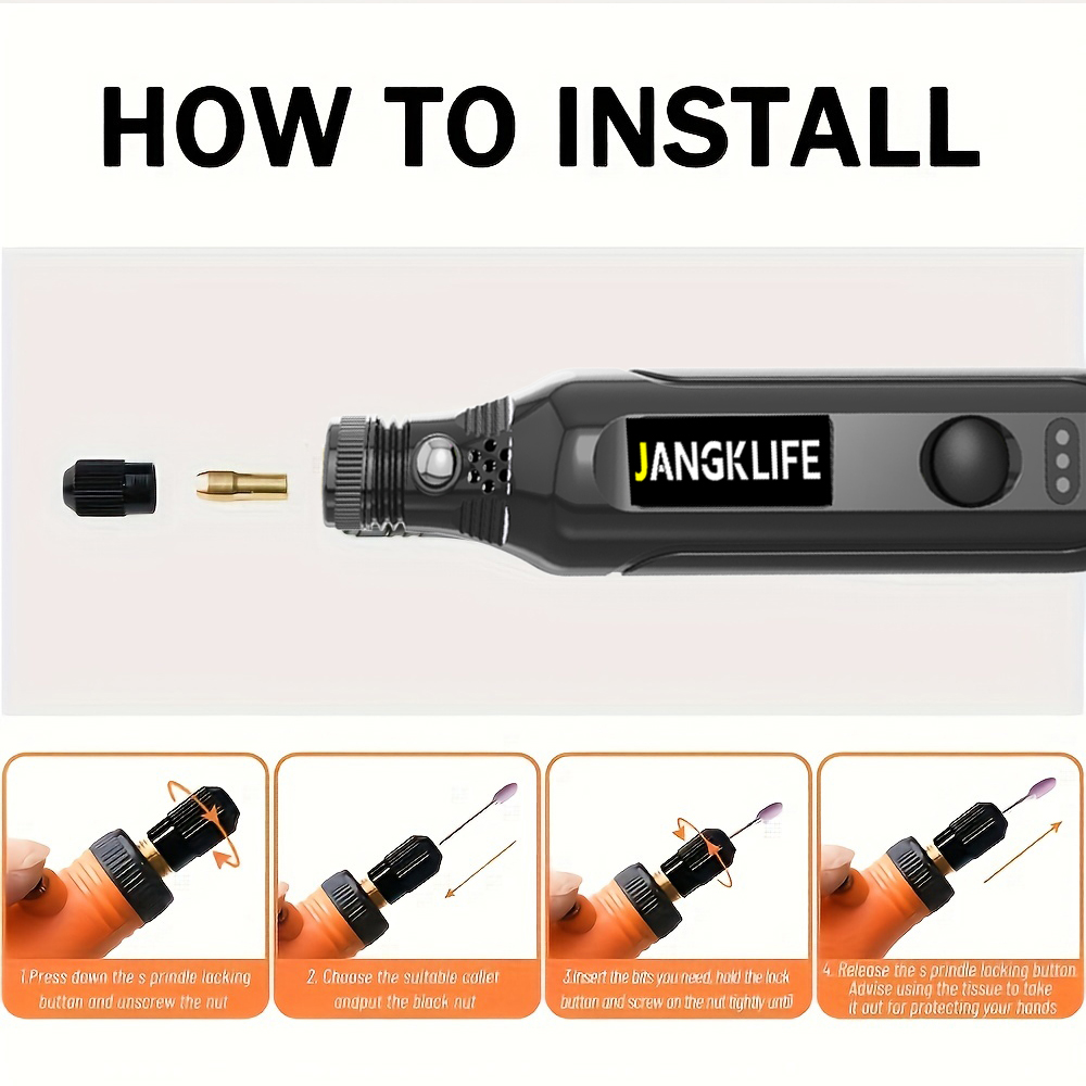 JANGKLIFE USB Cordless Rotary  - огляд і ціна Cordless Rotary Tool Kit Accessories