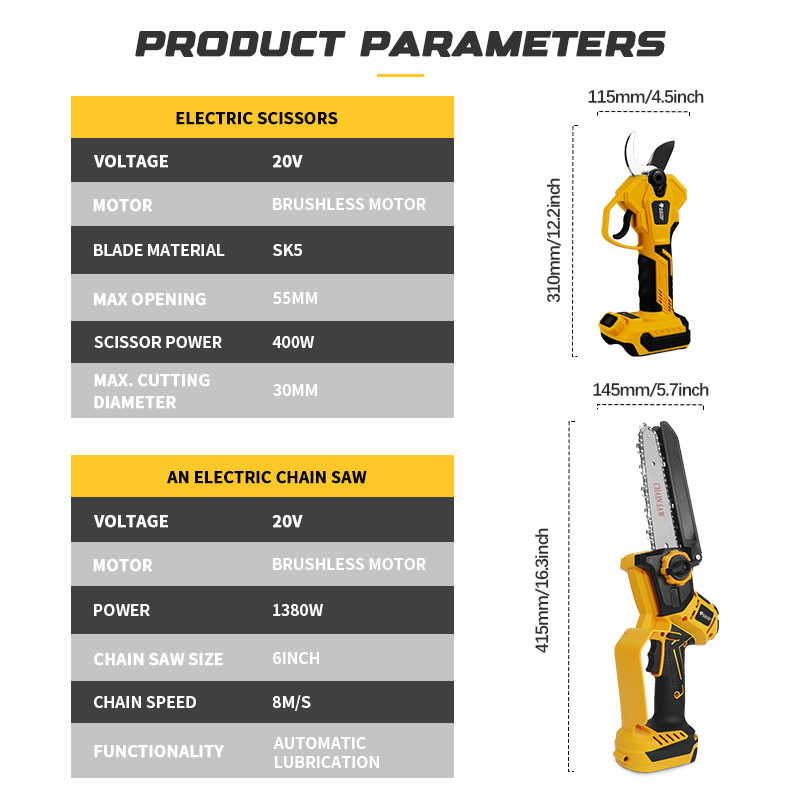 Brushless 6 Inch Electric Chai - огляд і ціна Mini Electric Chainsaw 6 Inch