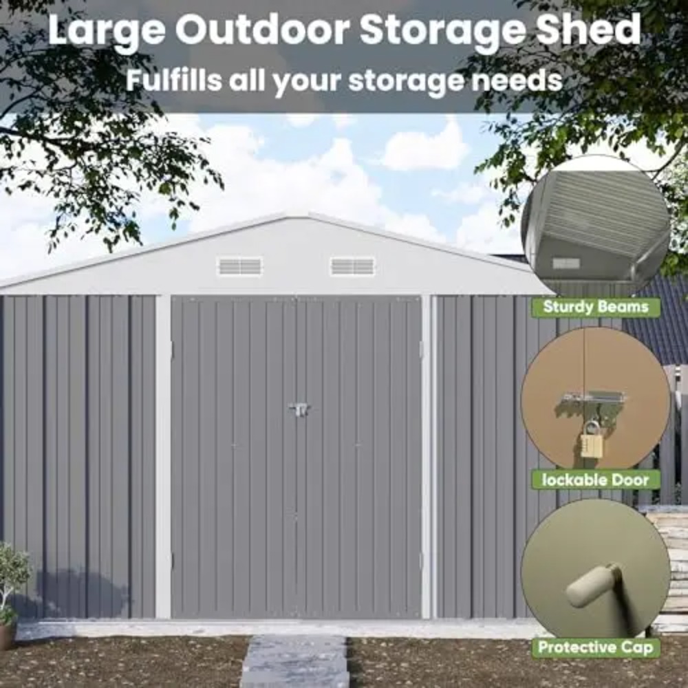 10x10 FT Metal Storage Shed, B - огляд і ціна Garden Tools