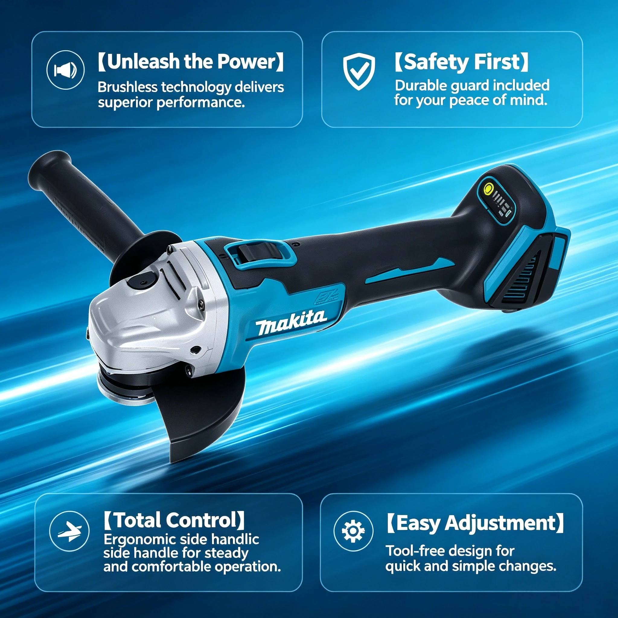 Makita DGA404 125MM Brushless  - огляд і ціна Brushless Angle Grinder Battery Powered