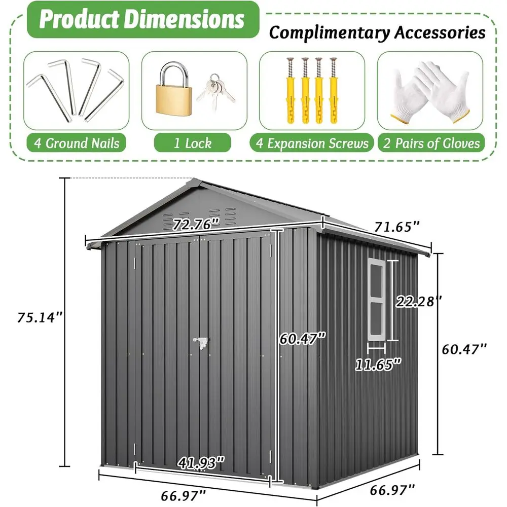 6x6 Galvanized Steel Outdoor S - огляд і ціна Garden Tools
