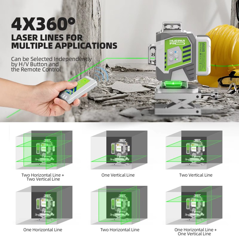 Huepar 2024 New Design 4D 16li - огляд і ціна Laser Level 16 Lines 4D Green